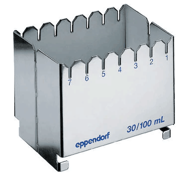 德國艾本德（Eppendorf）ReservoirRack,用于存放10mL、30mL和100mL試劑槽。最多可以放置7個試劑槽模塊或試劑槽
